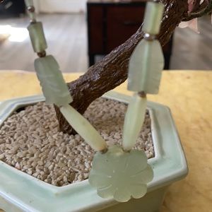 Antique engraved Persian  jade necklace